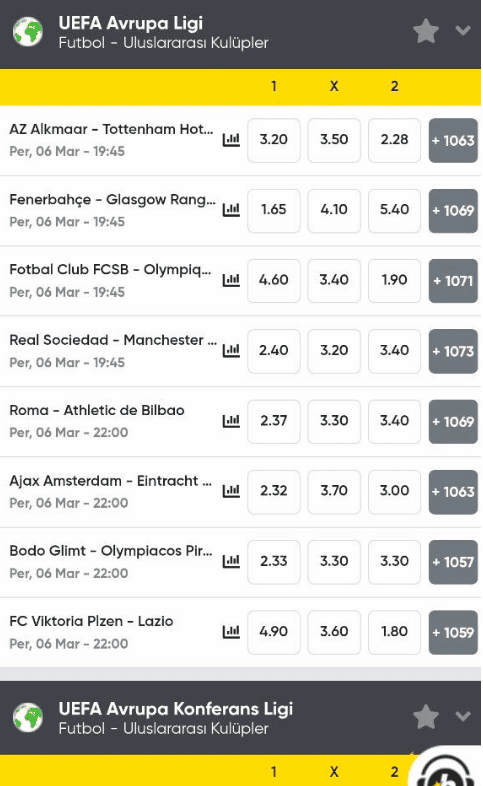 Bahis Seçenekleri ve Oranlar