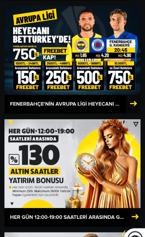 Türkiye’deki oyuncular için Betturkey bonus programı: 1000 TL ve 1000 FS kazanın